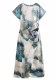 Spring Women's Tie-Dye Printed Satin Dress