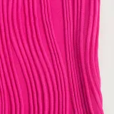Women Summer Solid Sleeveless One Shoulder Corrugated Maxi Dress
