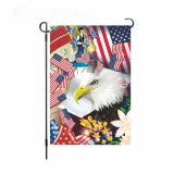Linen Double-Sided Hanging Flag Yard Decoration American Garden Flag