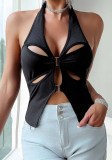 Halter Neck Hollow Slim Top