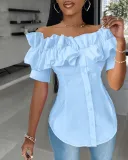 Women Cardigan Off Shoulder Shirt