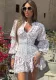 Women Print Long Sleeve Lace Dress