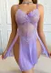 See-Through Lace Temptation Nightdress Thong Two-Piece Set