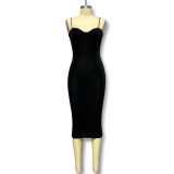 Women Summer Solid Bodycon Maxi Dress