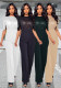 Women's Fashion Sequins Half Sleeve Wide-Leg Chic Ladies Jumpsuit