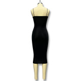 Women Summer Solid Bodycon Maxi Dress