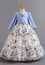Girls Dress Floral Princess Dress Birthday Party Chiffon Children Evening Dress