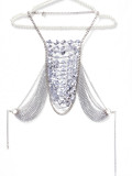 Women gem hollow bra bikini suspender belt body chain