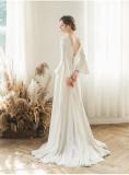 Women Bell Bottom sleeve wedding bride French evening dress（process time 3-6 days）