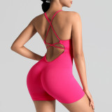 Women Seamless One-Piece Yoga Suit Hollow Sling Romper