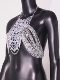 Women gem hollow bra bikini suspender belt body chain