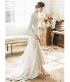 Women Bell Bottom sleeve wedding bride French evening dress（process time 3-6 days）