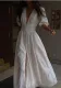 Women Elegant Puff Sleeve Slit Maxi Dress