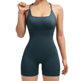 Women Seamless One-Piece Yoga Suit Hollow Sling Romper