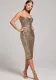 Women Sequin Strapless Off-shoulder Strapless Bodycon Dress