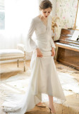 Women Bell Bottom sleeve wedding bride French evening dress（process time 3-6 days）