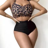Women Sexy Contrast Hollow One-piece Swimwear