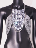 Women gem hollow bra bikini suspender belt body chain