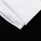 Women Elegant Puff Sleeve Slit Maxi Dress