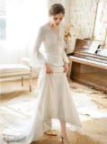 Women Bell Bottom sleeve wedding bride French evening dress（process time 3-6 days）
