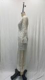 Women Tassel Lace Embroidered Dress