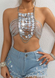 Women gem hollow bra bikini suspender belt body chain