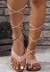 Women Roman summer flat cross Lace-Up hollow sandals