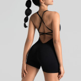 Women Seamless One-Piece Yoga Suit Hollow Sling Romper