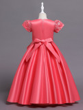 Girls' Dresses Children's Satin Embroidered Princess Dress