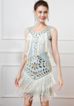 Elegant Sleeveless Tassels Sequined Formal Party Dress