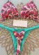 Printed Braided Two Pieces Swimsuit Sexy Triangle Thong Bikini Set