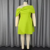 Spring Summer Off Shoulder Bowknot A-Line Party Dress