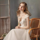 Luxury Wedding Dress White Lace Mesh Evening Dress Formal Party Gown（Process Time Need 5-7 Days）