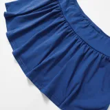 Women's Summer Strapless Low Back Ruffled Casual Two Piece Skirt Set
