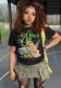Women's Letter Print Short Sleeve T-Shirts Trendy Ladies Basic Shirts