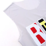Autumn Street Style Women's Fashion Slim Letter Printed Vest Tops