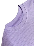 Summer Women's Fashion Round Neck Solid Rib Short Sleeve Sexy Slim Long Dress