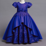 Girls' Dresses Children's Satin Embroidered Princess Dress