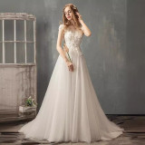 Luxury Wedding Dress White Lace Mesh Evening Dress Formal Party Gown（Process Time Need 5-7 Days）