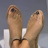 Summer Diamond Mesh Sandals Sexy Plus Size Flat Sandals