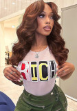 Autumn Street Style Women's Fashion Slim Letter Printed Vest Tops