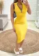 Women Solid zipper slit Casual Dress