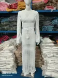 Summer Beach Suit Female Solid Color Sexy Knitting Hollow Beach Crochet Two Piece Skirt Set