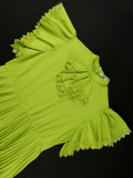 Fashion Elegant Green High Waist A-Line Pleated Formal Party Dress