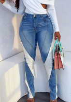 Women Casual Patchwork Denim Pant