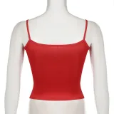 American style contrast color print camisole women's Basics sexy Low Back slim u-neck vest top