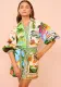 Women's Casual Fashion Printed belt Shirt Dress