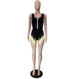 Women's Summer Gradient Color Tassel One-piece Swimsuit