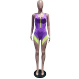 Women's Summer Gradient Color Tassel One-piece Swimsuit