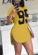 Plus Size Women's Spring Summer Round Neck Solid Color Letter Printed T-shirt